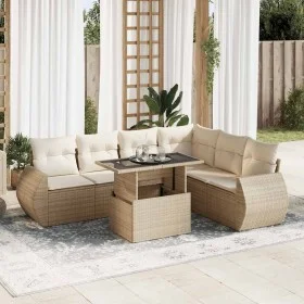 Set aus 7-teiligen Gartensofas und Kissen, synthetisches Rattan, beige von , Gartensets - Ref: Foro24-3326649, Preis: 575,91 ...