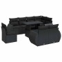 Set of garden sofas with cushions 9 pcs synthetic rattan black by , Garden sets - Ref: Foro24-3326656, Price: 716,84 €, Disco...