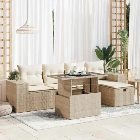 Set Gartensofas mit Kissen 6 Stück synthetisches Rattan beige von , Gartensets - Ref: Foro24-3327928, Preis: 514,38 €, Rabatt: %
