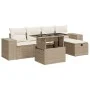 Set of garden sofas with cushions 6 pcs synthetic rattan beige by , Garden sets - Ref: Foro24-3327928, Price: 514,38 €, Disco...