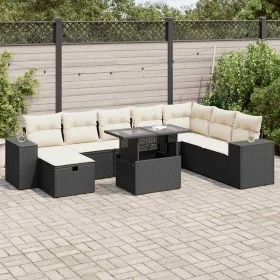 Set Gartensofas mit Kissen 9 Stück synthetisches Rattan schwarz von , Gartensets - Ref: Foro24-3327956, Preis: 587,29 €, Raba...