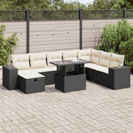 Set de sofás de jardín con cojines 9 pzas ratán sintético negro de , Conjuntos de jardín - Ref: Foro24-3327956, Precio: 588,0...