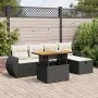 Set garden sofas and cushions 6 pcs synthetic rattan acacia black by , Garden sets - Ref: Foro24-3328050, Price: 405,77 €, Di...