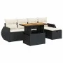 Set garden sofas and cushions 6 pcs synthetic rattan acacia black by , Garden sets - Ref: Foro24-3328050, Price: 405,77 €, Di...