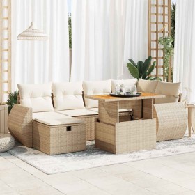 Set sofás jardín y cojines 8 pzas ratán sintético acacia beige von , Gartensets - Ref: Foro24-3328059, Preis: 573,01 €, Rabat...