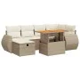 Set sofás jardín y cojines 8 pzas ratán sintético acacia beige by , Garden sets - Ref: Foro24-3328059, Price: 581,28 €, Disco...