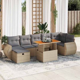 Set sofás jardín y cojines 5 pzas ratán sintético acacia beige by , Garden sets - Ref: Foro24-3328067, Price: 549,51 €, Disco...