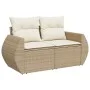 Set garden sofas and cushions 9 pcs synthetic rattan acacia beige by , Garden sets - Ref: Foro24-3328073, Price: 688,77 €, Di...