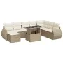 Set of garden sofas with cushions 9 pcs synthetic rattan beige by , Garden sets - Ref: Foro24-3326689, Price: 688,49 €, Disco...
