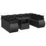 Set of garden sofas and cushions 10 pcs synthetic rattan black by , Garden sets - Ref: Foro24-3326696, Price: 745,29 €, Disco...