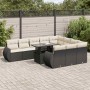 Set of 11 pcs garden sofas and cushions synthetic rattan black by , Garden sets - Ref: Foro24-3326707, Price: 746,41 €, Disco...
