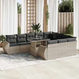 Set de sofás de jardín 11 pzas y cojines ratán sintético gris by , Garden sets - Ref: Foro24-3326713, Price: 892,50 €, Discou...