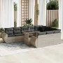 Set de sofás de jardín 11 pzas y cojines ratán sintético gris by , Garden sets - Ref: Foro24-3326713, Price: 894,83 €, Discou...