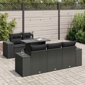 Set de sofás de jardín 6 piezas y cojines ratán sintético negro by , Garden sets - Ref: Foro24-3326726, Price: 521,22 €, Disc...