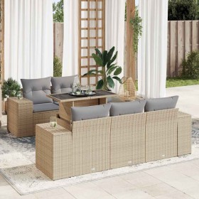 Juego de sofás jardín con cojines 6 pzas ratán sintético beige von , Gartensets - Ref: Foro24-3326730, Preis: 516,74 €, Rabat...