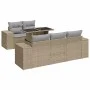 Set of garden sofas with cushions 6 pcs synthetic rattan beige by , Garden sets - Ref: Foro24-3326730, Price: 559,20 €, Disco...