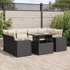 Set mit 7 Gartensofas mit Kissen Kunstrattan schwarz von , Gartensets - Ref: Foro24-3326747, Preis: 515,67 €, Rabatt: %