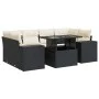 Set of 7 garden sofas with cushions synthetic rattan black by , Garden sets - Ref: Foro24-3326747, Price: 515,67 €, Discount: %