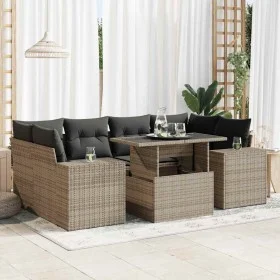 Set of 7 garden sofas with cushions synthetic rattan gray by , Garden sets - Ref: Foro24-3326751, Price: 509,39 €, Discount: %