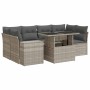Set of 7 garden sofas with cushions PE rattan light gray by , Garden sets - Ref: Foro24-3326753, Price: 550,09 €, Discount: %