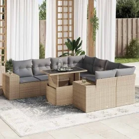 Set de sofás de jardín con cojines 9 pzas ratán sintético beige by , Garden sets - Ref: Foro24-3326770, Price: 684,19 €, Disc...