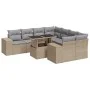 Set de sofás de jardín con cojines 9 pzas ratán sintético beige by , Garden sets - Ref: Foro24-3326770, Price: 684,19 €, Disc...