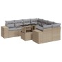 Set de sofás de jardín con cojines 9 pzas ratán sintético beige by , Garden sets - Ref: Foro24-3326770, Price: 671,66 €, Disc...