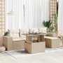 Juego de sofás jardín con cojines 6 pzas ratán sintético beige by , Garden sets - Ref: Foro24-3326779, Price: 498,46 €, Disco...