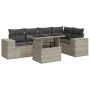 Set of 6 garden sofas and cushions synthetic rattan gray by , Garden sets - Ref: Foro24-3326803, Price: 499,77 €, Discount: %