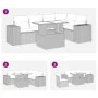 Set of 6 garden sofas and cushions synthetic rattan gray by , Garden sets - Ref: Foro24-3326803, Price: 499,77 €, Discount: %