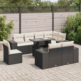Set de sofás de jardín con cojines 9 pzas ratán sintético negro von , Gartensets - Ref: Foro24-3326817, Preis: 638,42 €, Raba...