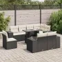 Set de sofás de jardín con cojines 9 pzas ratán sintético negro von , Gartensets - Ref: Foro24-3326817, Preis: 651,63 €, Raba...