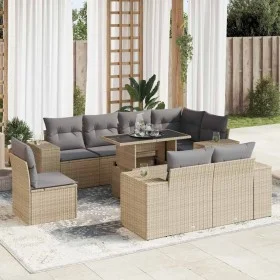 Set de sofás de jardín con cojines 9 pzas ratán sintético beige by , Garden sets - Ref: Foro24-3326820, Price: 734,81 €, Disc...