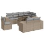 Set de sofás de jardín con cojines 9 pzas ratán sintético beige by , Garden sets - Ref: Foro24-3326820, Price: 695,15 €, Disc...