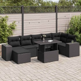 Set de sofás de jardín y cojines 8 piezas ratán sintético negro by , Garden sets - Ref: Foro24-3326836, Price: 557,69 €, Disc...
