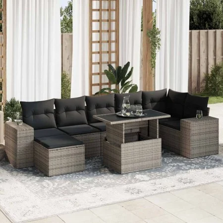 Set de sofás de jardín y cojines 8 piezas ratán sintético gris de , Conjuntos de jardín - Ref: Foro24-3326841, Precio: 542,14...