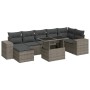 Set of garden sofas and cushions 8 pieces synthetic rattan gray by , Garden sets - Ref: Foro24-3326841, Price: 559,79 €, Disc...