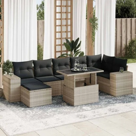Set of 8 garden sofas and cushions synthetic rattan gray by , Garden sets - Ref: Foro24-3326843, Price: 632,24 €, Discount: %