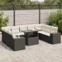 Set de sofás de jardín y cojines 10 pzas ratán sintético negro de , Conjuntos de jardín - Ref: Foro24-3326857, Precio: 667,32...