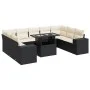 Set of garden sofas and cushions 10 pcs synthetic rattan black by , Garden sets - Ref: Foro24-3326857, Price: 664,57 €, Disco...