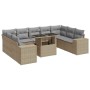 Set of garden sofas with beige cushions 10 pcs synthetic rattan by , Garden sets - Ref: Foro24-3326860, Price: 725,26 €, Disc...