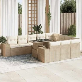 Set von 11-teiligen Gartensofas mit beigen Kissen aus synthetischem Rattan von , Gartensets - Ref: Foro24-3326869, Preis: 852...