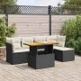 Set de sofás de jardín 6 piezas y cojines ratán sintético negro by , Garden sets - Ref: Foro24-3326912, Price: 386,43 €, Disc...