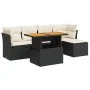 Set de sofás de jardín 6 piezas y cojines ratán sintético negro by , Garden sets - Ref: Foro24-3326912, Price: 386,43 €, Disc...