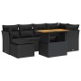 Set de sofás de jardín 7 pzas con cojines ratán sintético negro by , Garden sets - Ref: Foro24-3326946, Price: 507,60 €, Disc...