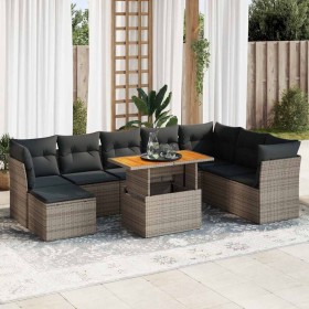 Set Gartensofas mit Kissen 9 Stück synthetisches Rattangrau von , Gartensets - Ref: Foro24-3326965, Preis: 600,43 €, Rabatt: %