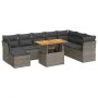Set of garden sofas with cushions 9 pcs synthetic rattan gray by , Garden sets - Ref: Foro24-3326965, Price: 564,27 €, Discou...