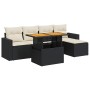 Set aus 6-teiligen Gartensofas und Kissen Kunstrattan schwarz von , Gartensets - Ref: Foro24-3327024, Preis: 390,38 €, Rabatt: %