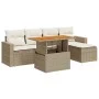 Set of garden sofas with cushions 6 pcs synthetic rattan beige by , Garden sets - Ref: Foro24-3327026, Price: 459,01 €, Disco...