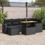 Set of 7 garden sofas with cushions synthetic rattan black by , Garden sets - Ref: Foro24-3327058, Price: 506,11 €, Discount: %